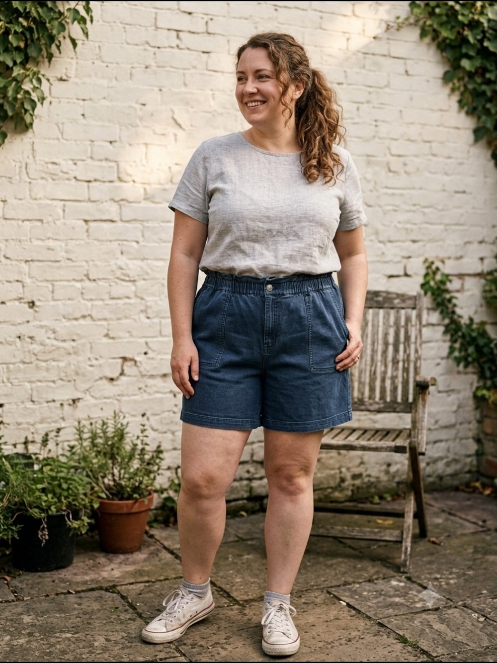 Penningtons DC Jeans Women's Casual Elastic-Waist Denim Shorts Utility Chic